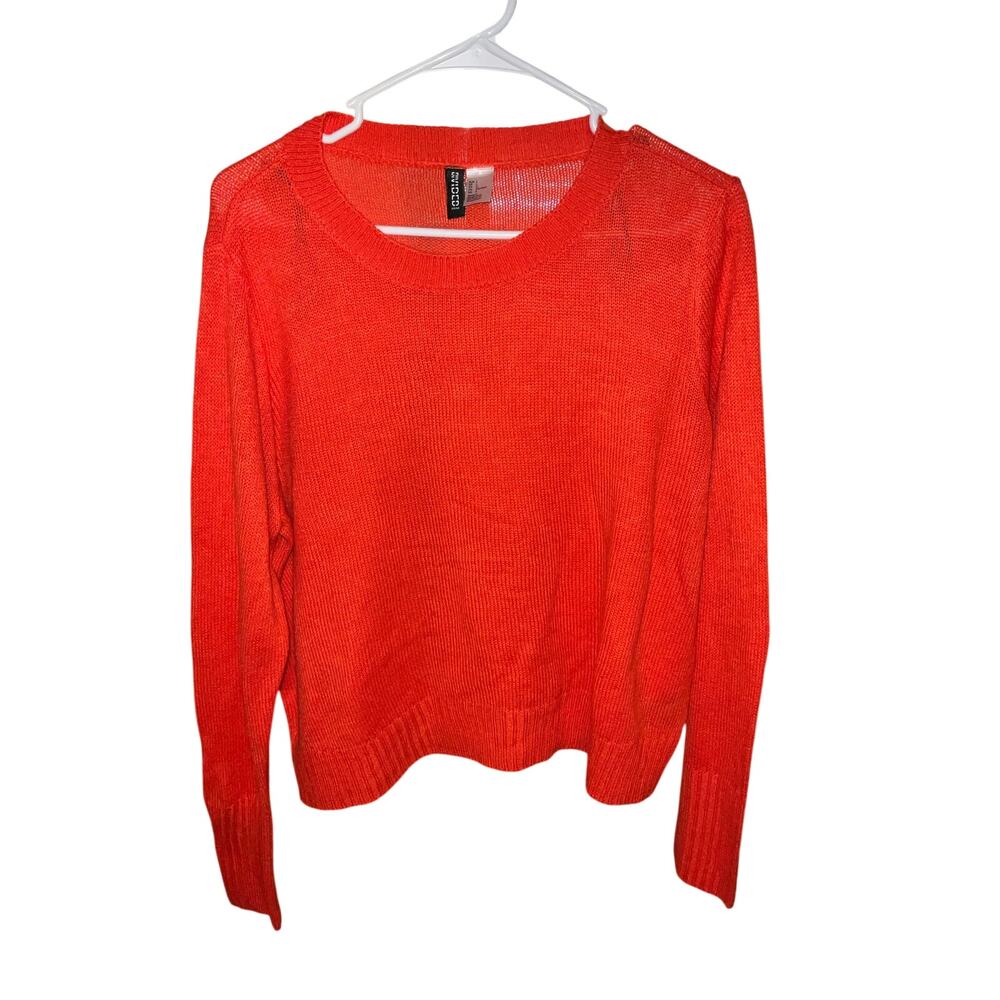 Divided By H&M Orange Long Sleeve Lightweight Sweater Size L